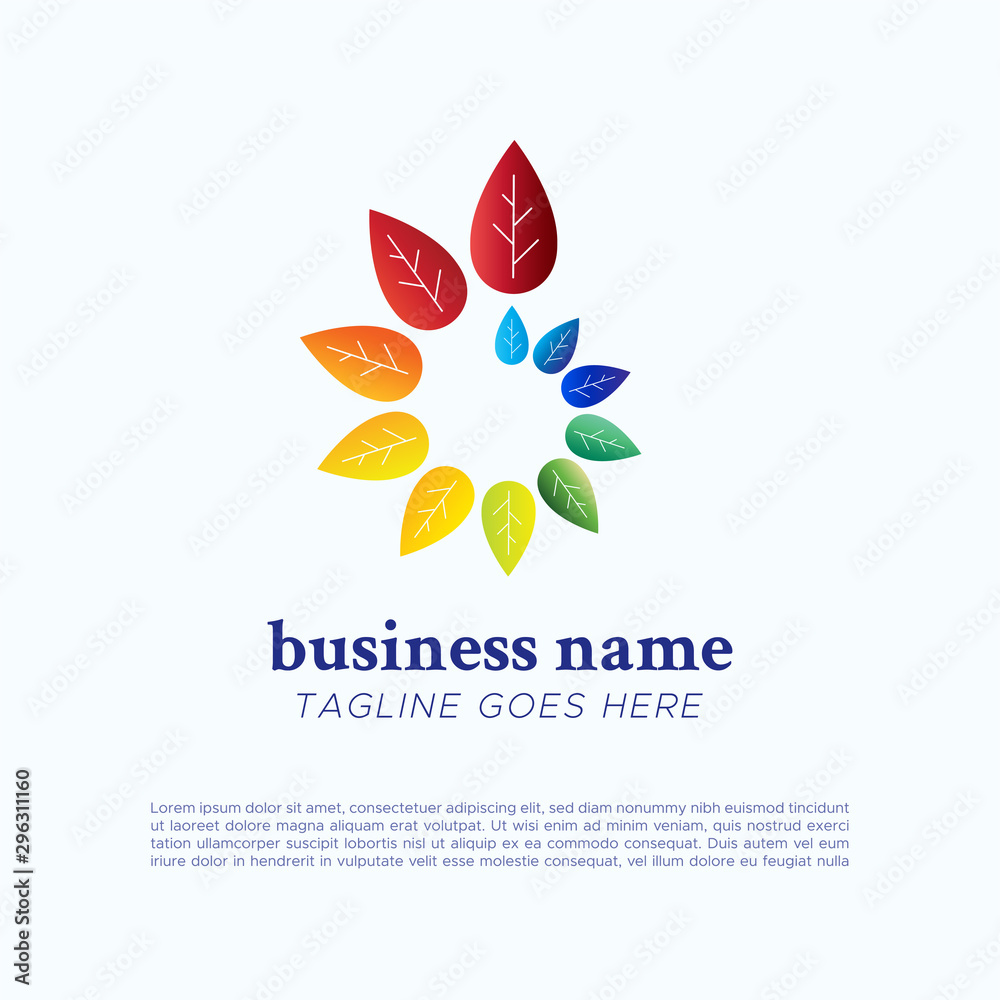 Obraz premium Circle Leaves Logo Template