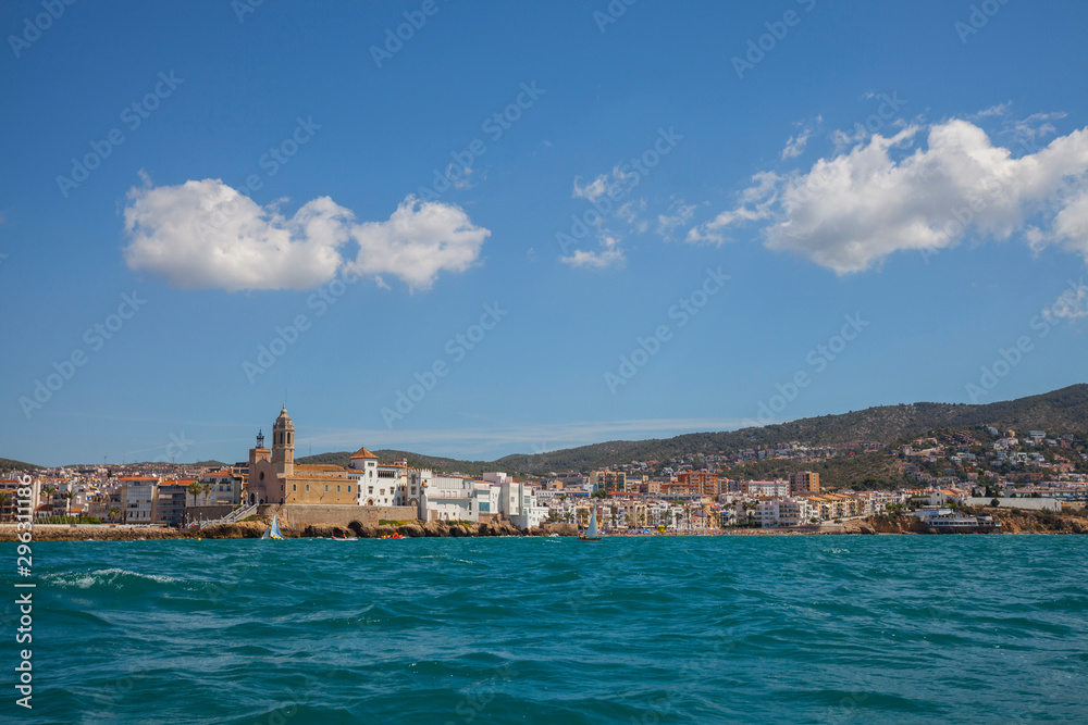 Beautiful scenic view on Sitges city Beautiful scenic view on Sitges city