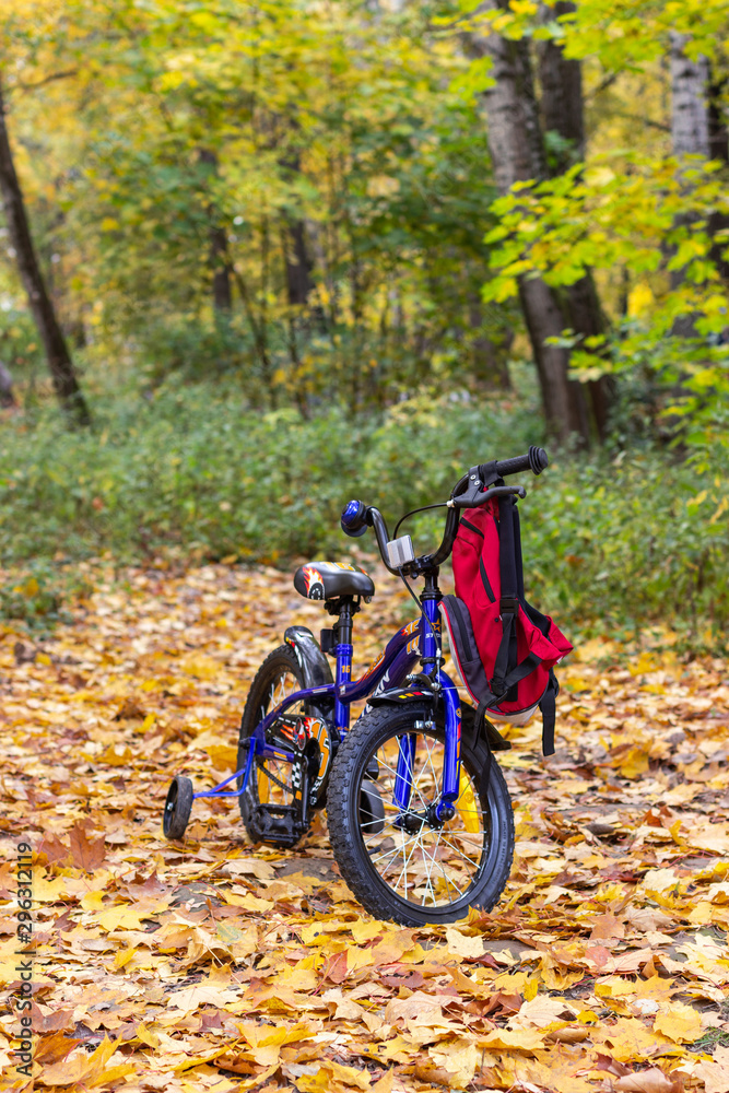 Children bicycle in park