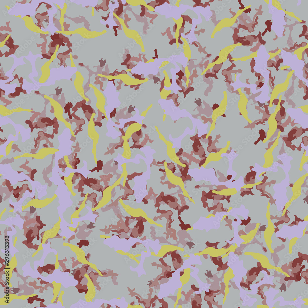 UFO camouflage of various shades of violet, yellow and brown colors UFO camouflage of various shades of violet, yellow and brown colors