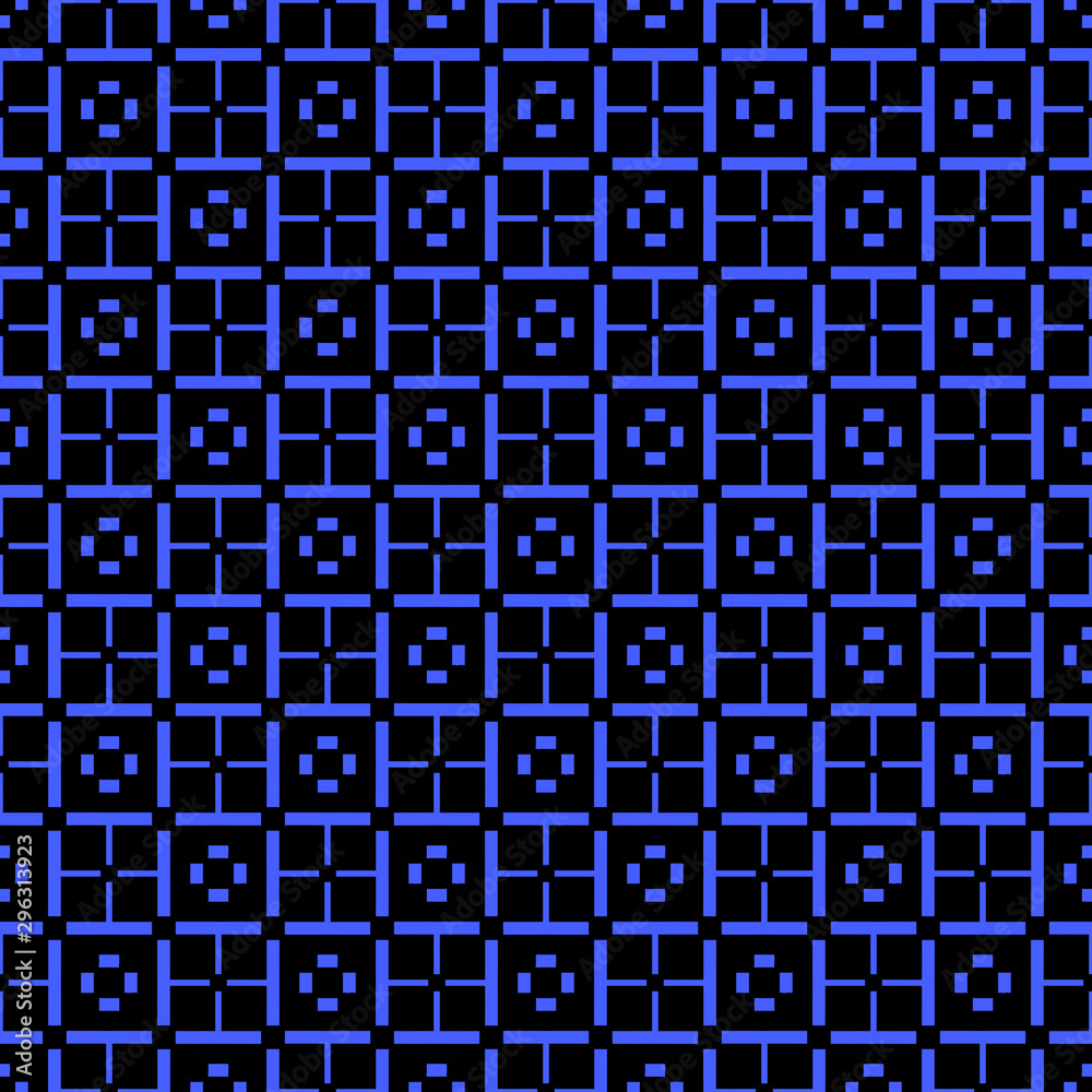 Illustration with repetitive geometric shapes covering the background. Drawing with colored pattern that can be used as a web pattern, wallpaper, digital graphics, gifts and artistic decorations.