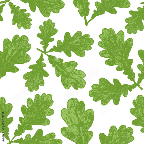 Beautiful Oak Leaves Pattern. Endless Background. Seamless