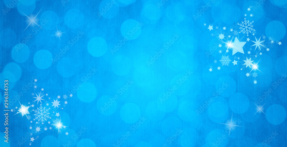 Christmas time. Abstract glitter background with stars and snowflakes. Wintertime. Blue colors. Christmas time. Abstract glitter background with stars and snowflakes. Wintertime. Blue colors.