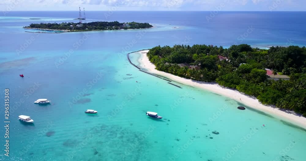 Drone Video of two tropical islands, and a lot of boats in the Caribbean Drone Video of two tropical islands, and a lot of boats in the Caribbean