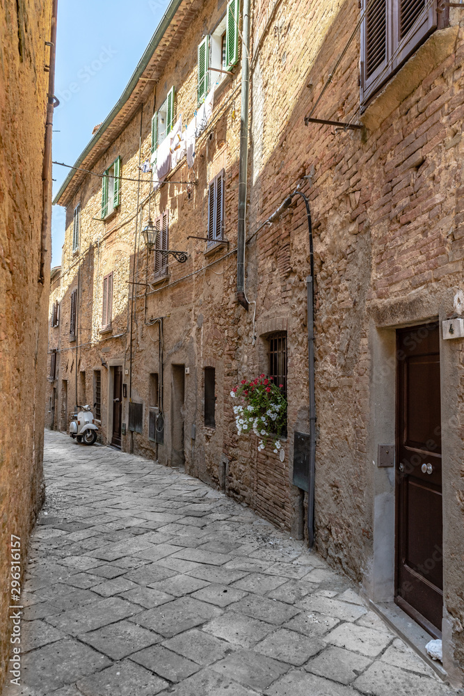 Old Stone Buildings on Alleys in Tuscany Italy
