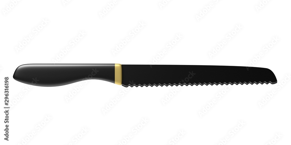 Bread knife isolated against white background. 3d illustration