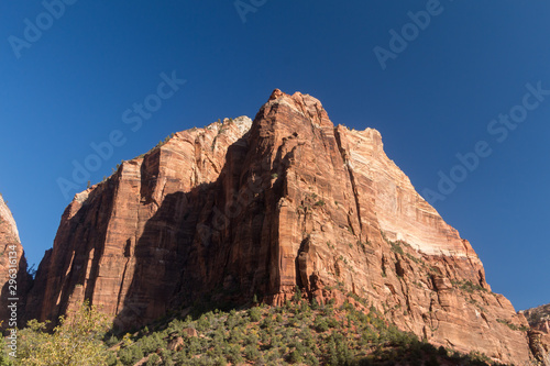 Towering mountainside in Zion National Park