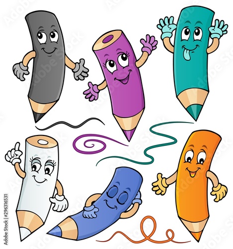 Happy wooden crayons theme set 2