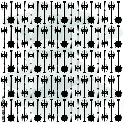 weapon axe Mace pattern vector old fashioned vintage