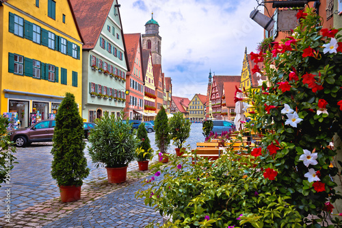 Colorful German facades of historic town of Dinkelsbuhl photo