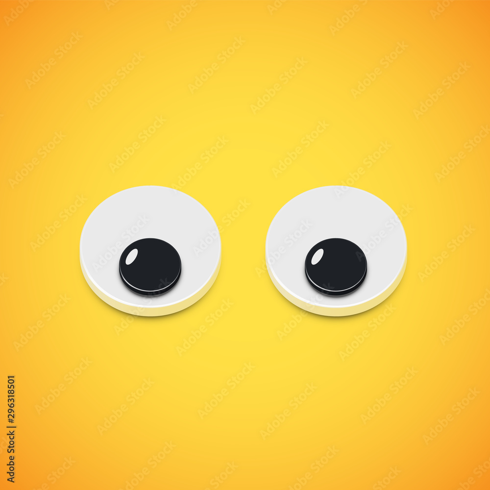 Yellow high-detailed emoticon eyes looking down, vector illustration Yellow high-detailed emoticon eyes looking down, vector illustration