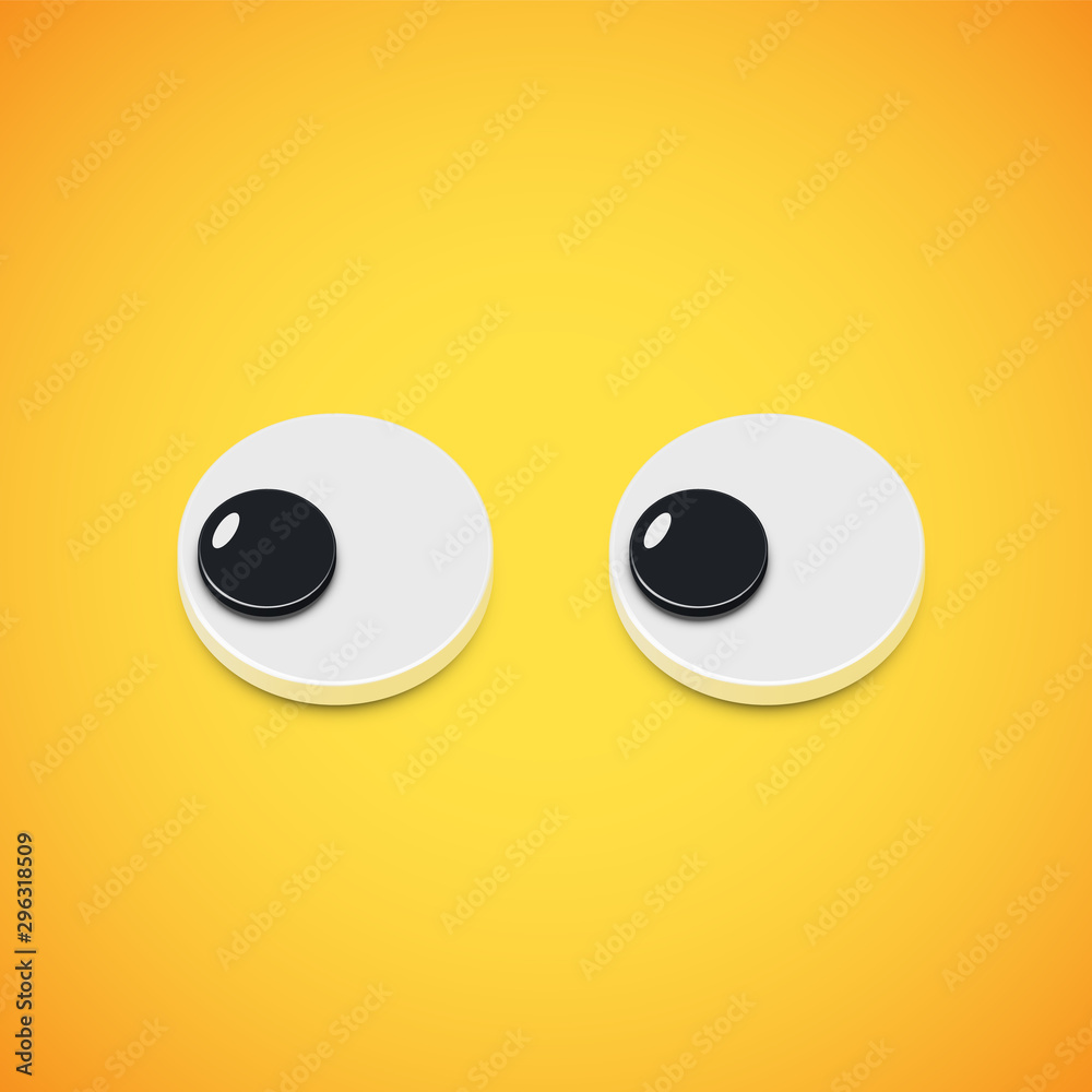 Yellow high-detailed emoticon eyes looking left, vector illustration Yellow high-detailed emoticon eyes looking left, vector illustration