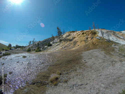 yellostone national park wyoming mammoth springs landscape photo