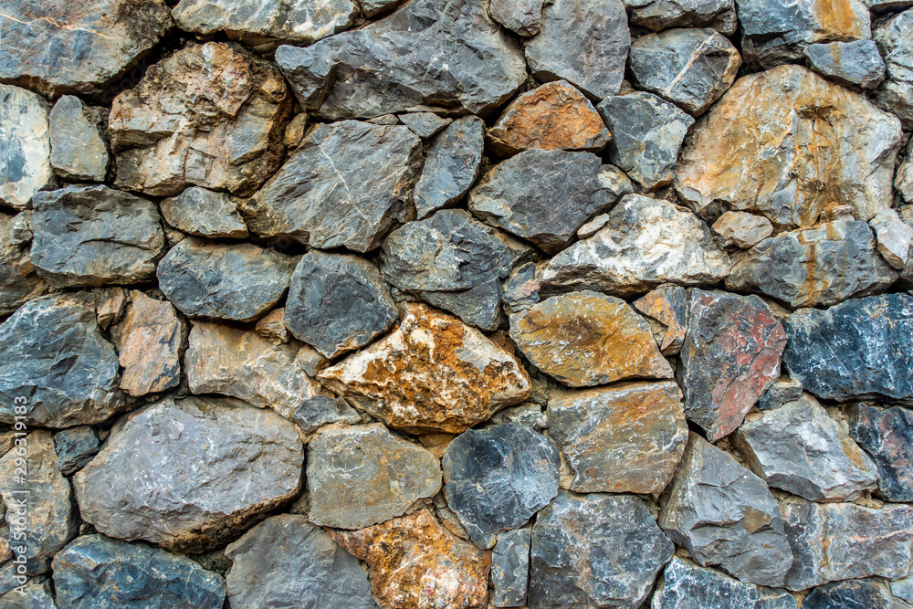 The grunge of stacked stone background or backdrop.