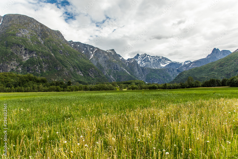 Fototapeta premium Picturesque of landscape of the Norway mountains countryside