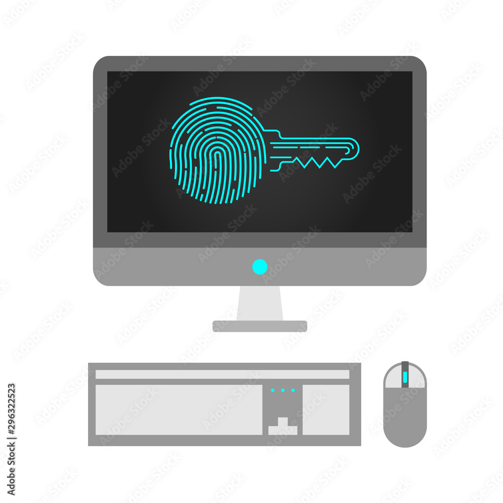 Fingerprint sign icon. Digital security authentication concept. Biometric authorization. Identification, computer protection Fingerprint sign icon. Digital security authentication concept. Biometric authorization. Identification, computer protection