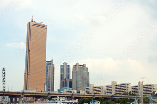 View to 63 building from the Hang river