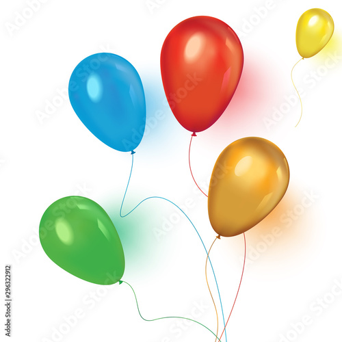 An illustration of a set of colourful birthday or party balloons