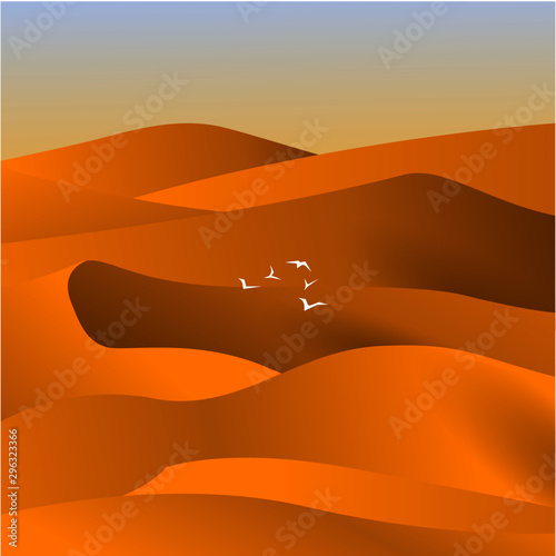 Desert landscape vector background
