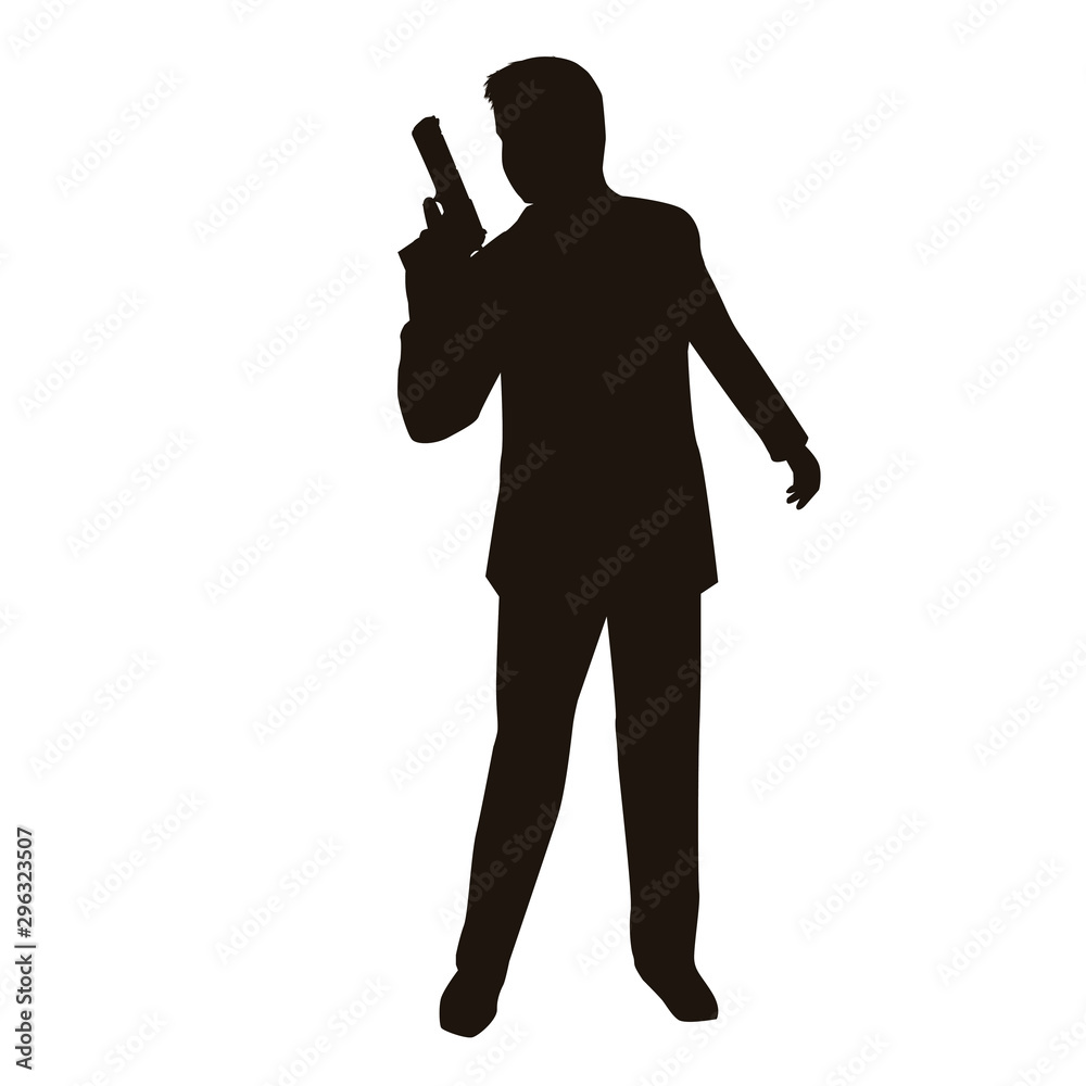 People Holding Firearms Silhouette