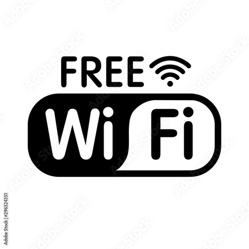 Free WiFi sign. WaFree WiFi sign. Wi-fi network vector icon symbol black color for public zone or mobile interface-fi network vector icon symbol black color for public zon or mobile interface