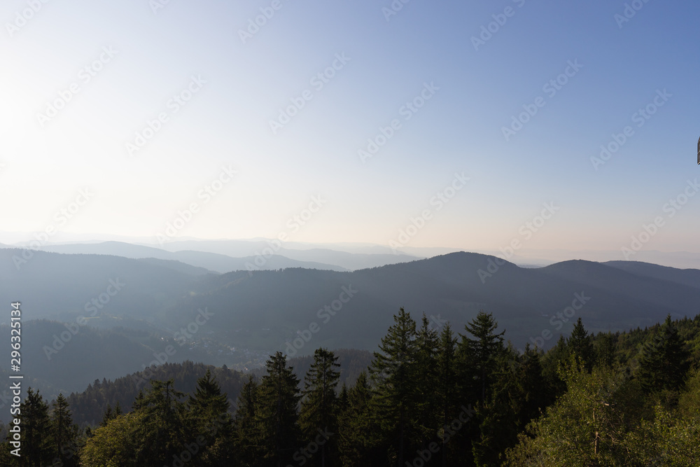 Scenic mountain landscape. View on Black Forest in Germany