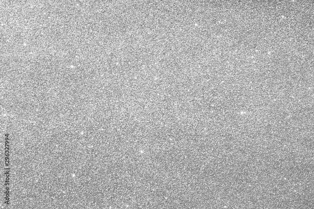 Gray silver glitter for texture or background. Silver Seamless glitter  sparkle pattern texture Stock Photo