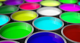 Colorful Paint can background - 3D Rendering