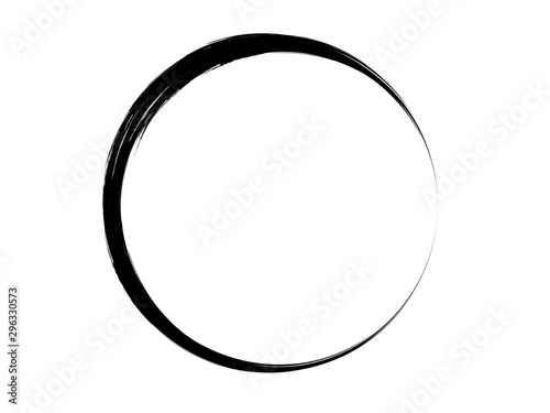 Grunge circle made with art brush.Paint oval frame.Grunge ink oval frame.