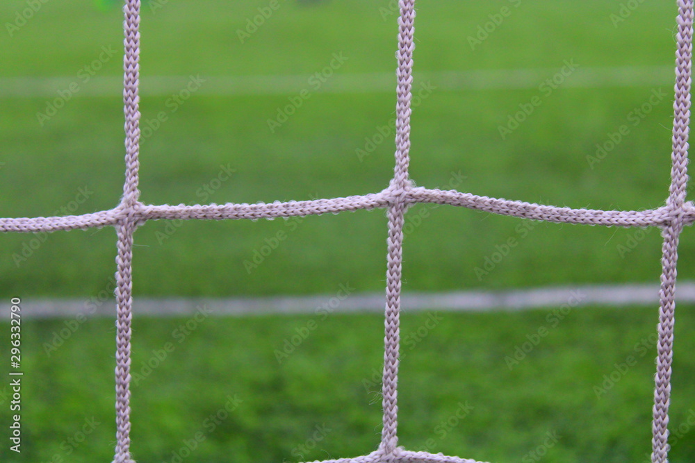 WHITE NETTING ON THE FOOTBALL GOAL