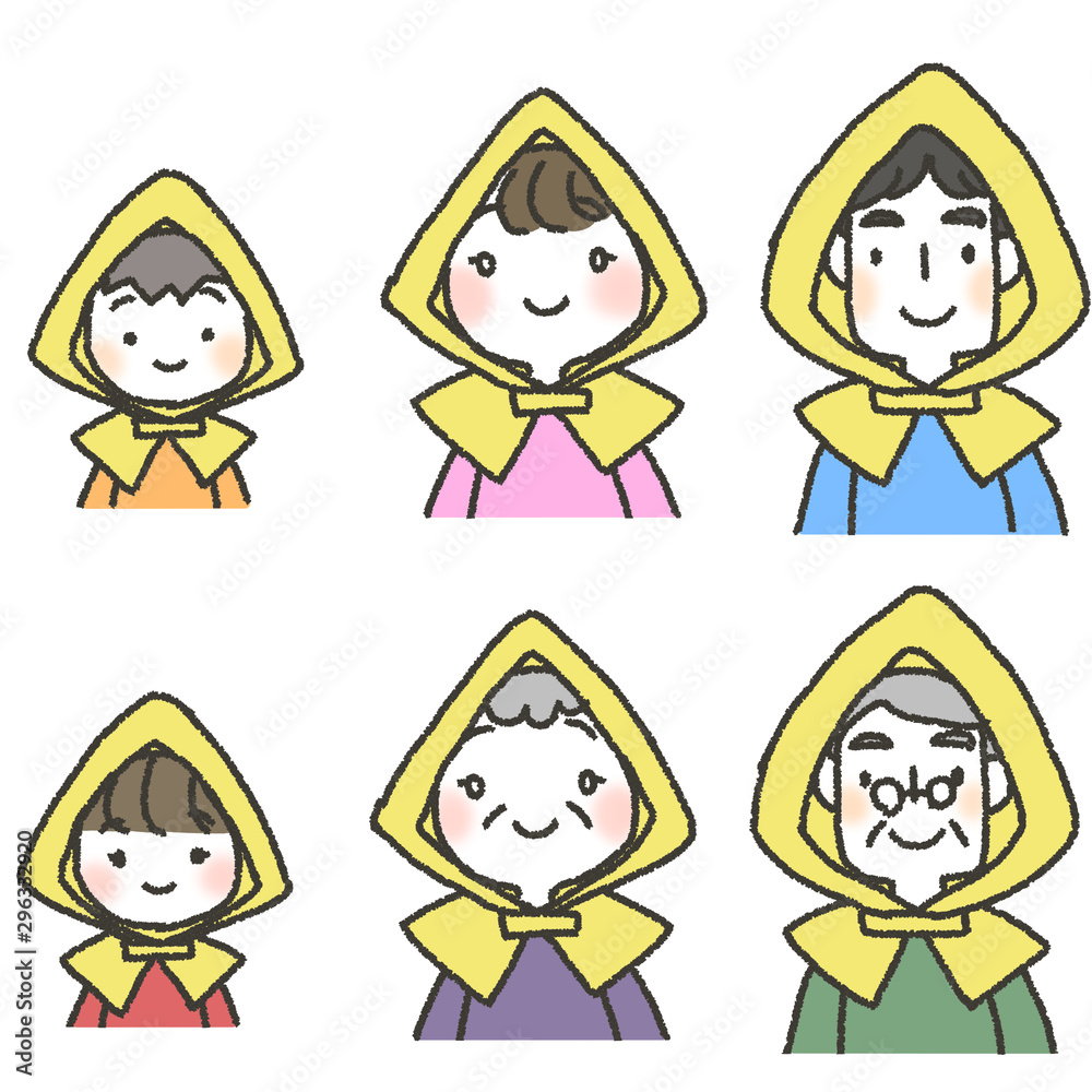 防災頭巾家族（平常）