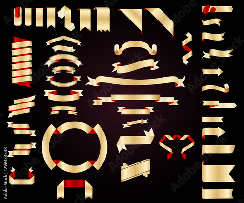 Golden Pack Vector Ribbon collection. best of use of your web banner, sell promotion banner