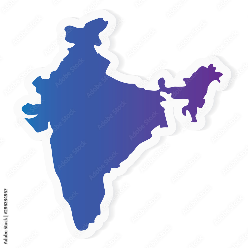 gradient India map - vector illustration