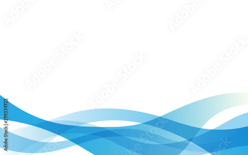 Abstract blue curves wave concept on a white background