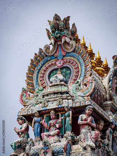 Gopuram of the Hindu temple Sri Mariamman near China Town Singapore