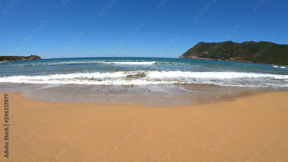 Golden shore in Porto Ferro beach, Sardinia, Italy Golden shore in Porto Ferro beach, Sardinia, Italy