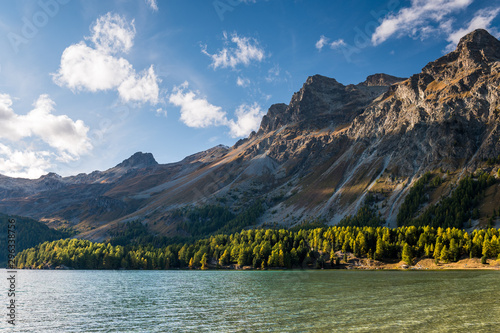evening light at Lake Sils in Engadine © schame87