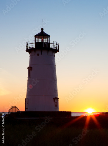 Edgartown lighthouse in Martha's Vineyard, at sunrise
