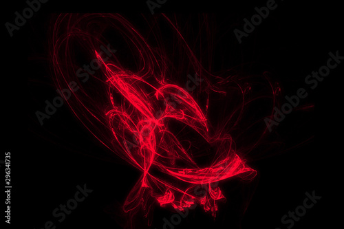 Beautiful colorful smoke abstract on black background, Moving of fire design
