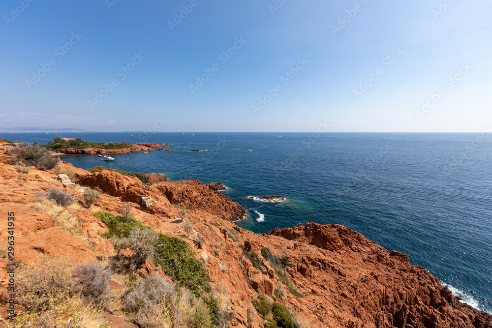 Saint-Raphael, Var, France - Observatory Cape and the Esterel coastline Saint-Raphael, Var, France - Observatory Cape and the Esterel coastline