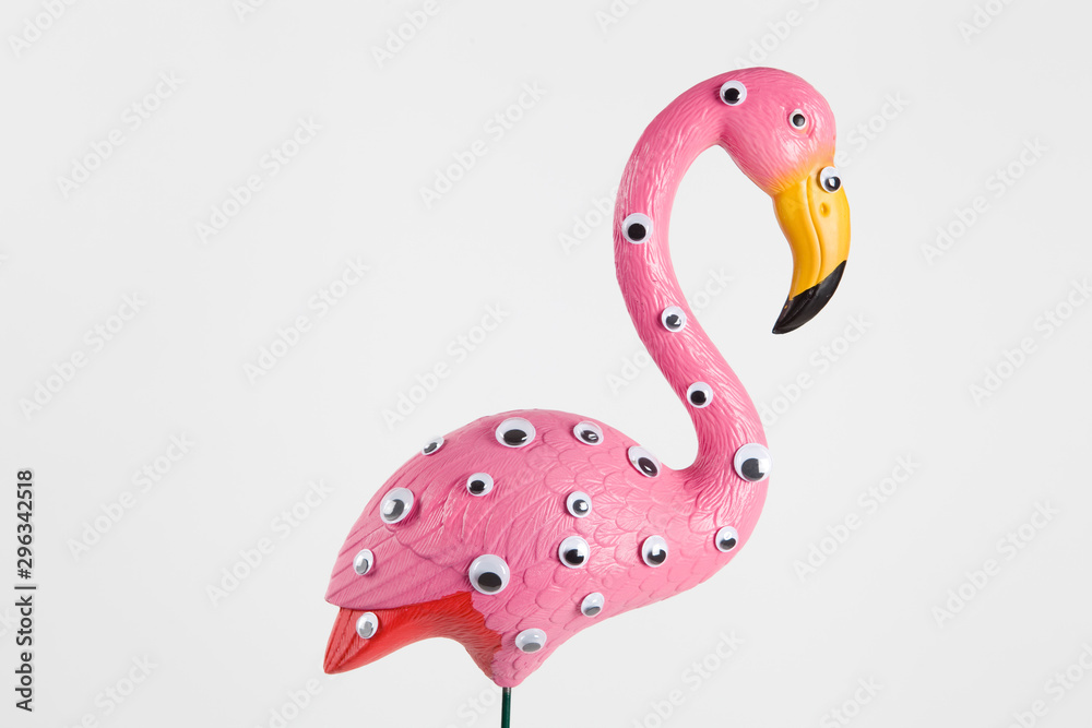 Fototapeta freak pink plastic flamingo