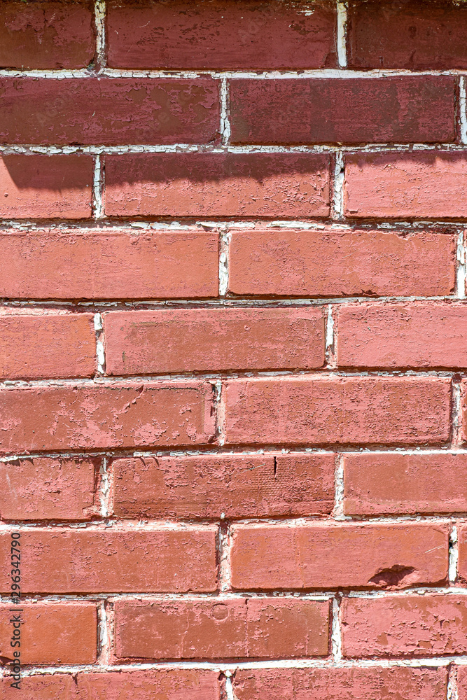 Obraz premium Red brick wall with white dividing lines
