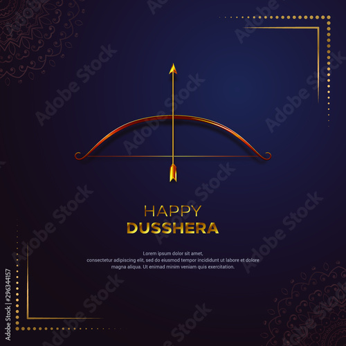 Elegant hindu happy dussehra festival greeting card. Celebration dussehra festival