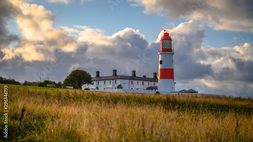 Souter Lighthouse on South Tyneside coastline, at Lizard Point above the Magnesian Limestone Cliffs photo