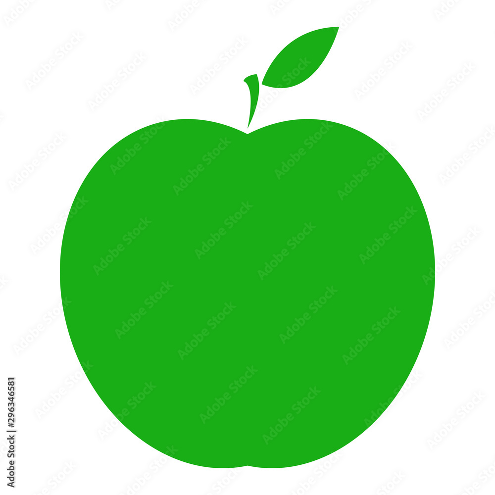 Vector illustration of a sliced green apple. Icon of a fresh apple. Logo for juice green apple. Apple with a leaf and seeds. Vector illustration of a sliced green apple. Icon of a fresh apple. Logo for juice green apple. Apple with a leaf and seeds.
