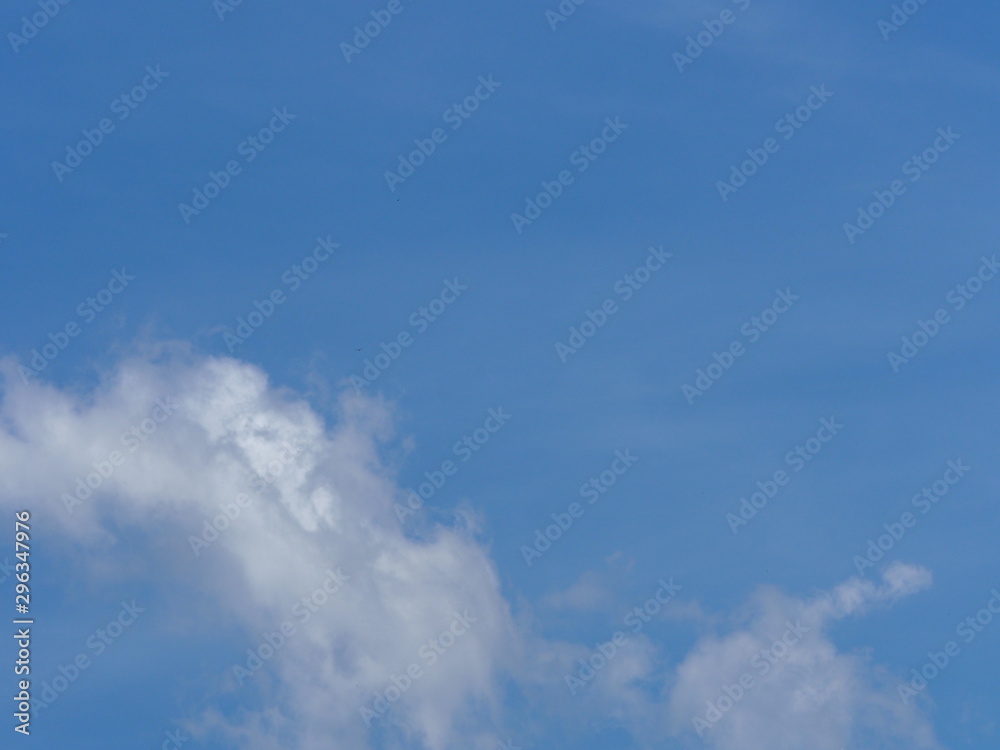 Stratocumulus white clouds in the blue sky natural background beautiful nature environment space for write