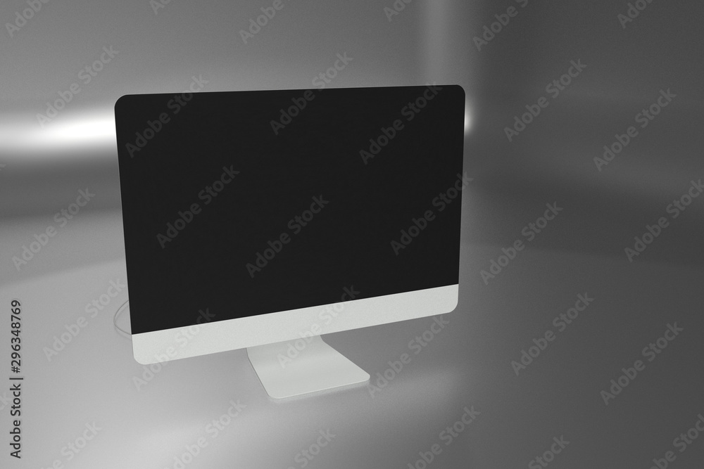 Modern Desktop Computer. 3D Model High Resolution Render of a modern pc ...