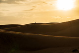Beautiful sand dunes in red sand dune desert, Muine Vietnam, at sunrise
