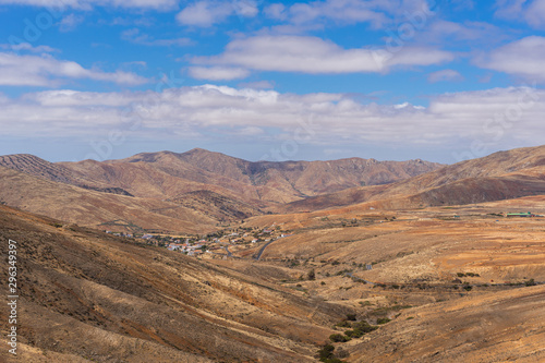 A wide view over the landscape of the canary island Fuerteventura