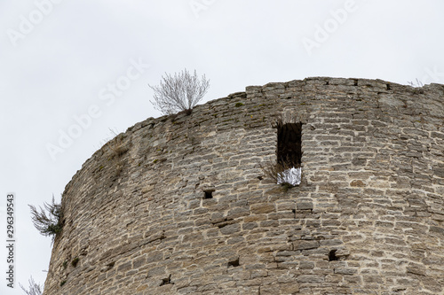 Izborsk, Pskov region / Russia - 10.08.2019: Medieval fortress of Izborsk.